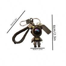 1 Charming And Fashionable Lightning Bear Keychain, Cute Cartoon Couple Doll Pendant, Key Ring, Creative Astronaut Keychain, Pendant, Add Fun And Personality To Your Items - Hồng - Xem 6