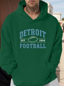 Detroit 1934 - Sudadera con capucha oversize para hombres | Cómoda y casual sudadera de poliéster con bolsillo canguro, lavable a máquina, oversize - Negro - Ver 2