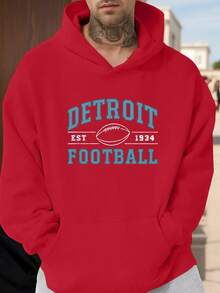 Detroit 1934 - Sudadera con capucha oversize para hombres | Cómoda y casual sudadera de poliéster con bolsillo canguro, lavable a máquina, oversize - Negro - Ver 9