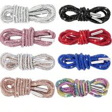 Glitter Rope 2PCS Glitter, Rhinestone Rope Shoe Strings Shiny Hoodie String Replacement Drawstring Cords For Sweatpants Trunks Bags Accessories 1 Pair Rhinestone Shoe Laces, Round Glitter ShoeLaces For Sneakers, Crystal Bling Diamond Rope Shoe Strings Luxury Rhinestone Shoelaces, Round Rhinestone Shoes/Hat Straps, Fashionable And Shiny, Crystal Drawstring Sports Shoes, Sports Shoes