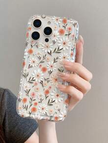 1pc Floral Pattern, Air Cushion Transparent Anti-Drop Phone Protective Case, TPU Material, Suitable As Holiday Gift, Compatible With IPhone XS/XS Max/XR/11 12 13 14 15 16 Pro/Pro Max/14 15 16 Plus/17, Unisex, Phone Case - Multicolor - View 8