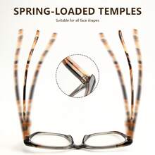 1pc Large Frame Progressive Multifocal Cat Eye Reading Glasses, Bestselling Leopard Print Design, With Comfortable Spring Hinges, Suitable For Men And Women Daily Wear - Gray Leopard Print - View 6