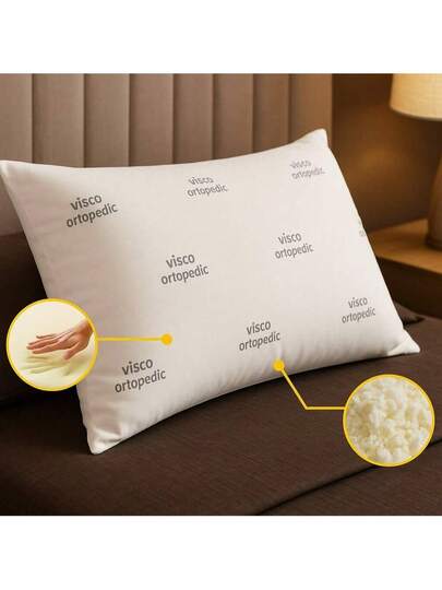 MADE IN TURKEY Visco Kussen 50x70 Cm Memory Foam Shredded Filling Katoenen Hoes 1000g Neck Back Support view 7