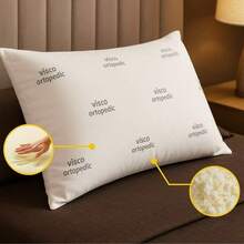 Gối Visco MADE IN TURKEY – 50x70 Cm – Lõi xốp nhớ vụn – Vỏ cotton – 1000g – Gối hỗ trợ cổ và lưng - Màu xanh lam - Xem 7