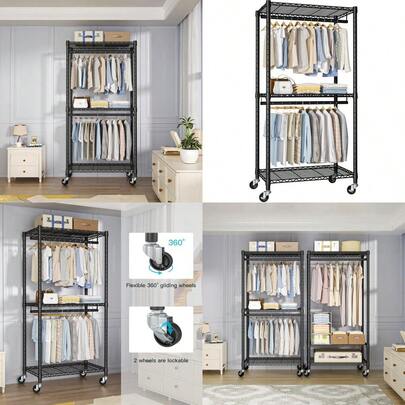 HeavyDuty Portable Closet 30"W X 14"D X 76"H Black Carbon Steel