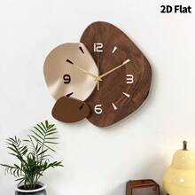 1pc Modern Minimalist Luxury 2D Flat Wall Clock, Super Silent Quartz Movement, No Ticking Sound, Decorative Silent Wall Clock Suitable For Living Room, Bedroom And Office, Fashionable Bedroom Wall Clock Decor, Unique Personalized, Ultra-Clear Time Reading, Ideal For Living Room, Bedroom, Office, Studio, Home, Study, Kitchen And Cafe Clock Decoration, Perfect Decorative Gift For Friends And Family.