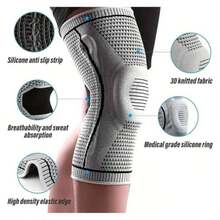 Silicone Knee Pads With Fashionable Side Spring Stabilizer, Suitable For Home Exercise And Fitness, Knee Protection - Multicolor - View 4