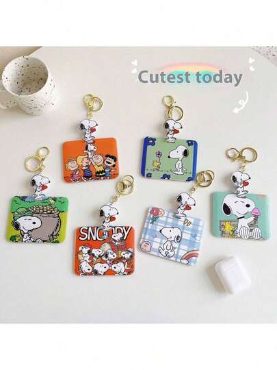 1 件可爱卡通可伸缩卡夹、钥匙扣、工作证、饭卡、校园卡和公交卡保护套，横向风格 圣诞礼物、圣诞节、圣诞装饰