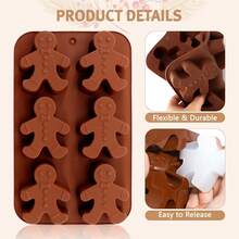 Christmas Meltset Silicone Baking Mold Gingerbread Man Chocolate Mold DIY Soap Mold