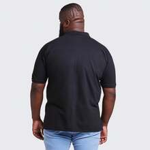 Men's Plus Size Cotton Polo Shirt - Black - View 2