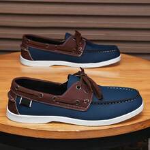Men's Outdoor Casual Loafers, Featuring A Minimalist Color Scheme, Fashionable And Versatile. Slim Fit, Recommended To Choose Half Size Up For A Comfortable And Loose Fit. - Blue - View 14