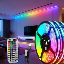 1条1米/2米/3米/5米/10米/15米/20米RGB LED灯带，带音乐同步和定时模式，适用于卧室、游戏室、客厅、厨房、舞蹈室、派对装饰、节日礼物、圣诞装饰 - 彩色 - 查看 4