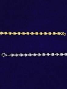 DUBSS 男士镶钻十字手链，5A级立方氧化锆镀层，嘻哈风格，单件装 - 金色 - 查看 8