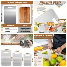 Tabla Para Picar Acero Inoxidable Doble Cara, Tabla de Picar Cocina, Titanium Cutting Board, Tabla Picar Titanio, Tabla de Metal Para Cortar Cocina, Duradero Anticorrosin34x23cm - 1 l x 20 cm - Ver 1