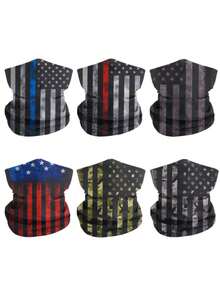 Halloween American Flag Outdoor Sports Seamless Magic Headscarf Motorcycle Hood Riding Sun Protection And Dust Mask