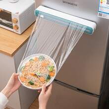 Magnetic Cling Film Cutter Box, Kitchen Food Wrap Dispenser, One-Time Use Plastic Wrap Cutter For Refrigerator
