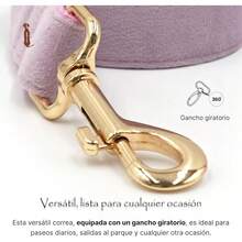 Correa de Terciopelo para Perros pequeños, pequeños, medianos y Grandes. (Rosa, Chico) - Caramelo - Ver 5