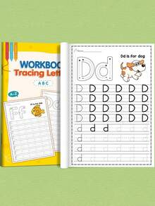 1 Peça Livro de Exercícios de Rastreamento de Letras ABC com 32 Páginas para Crianças, Adequado para Prática de Letras de A a Z na Pré-Escola e Jardim de Infância, Um Livro de Escrita Inicial Interessante com Páginas de Desenho, Cadernos de Cópia e Palavras Mágicas, Um Ótimo Presente, Um Livro de Exercícios, Um Livro de Escrita em Inglês Divertido e Durável, Benéfico para o Retorno às Aulas e Um Presente para Festa de Natal