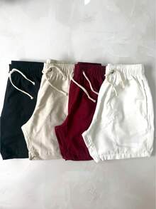 Kit 4 Bermuda Shorts In Premium Linen Shorts Mauricinho Shorts - 酒紅色 - 查看 1