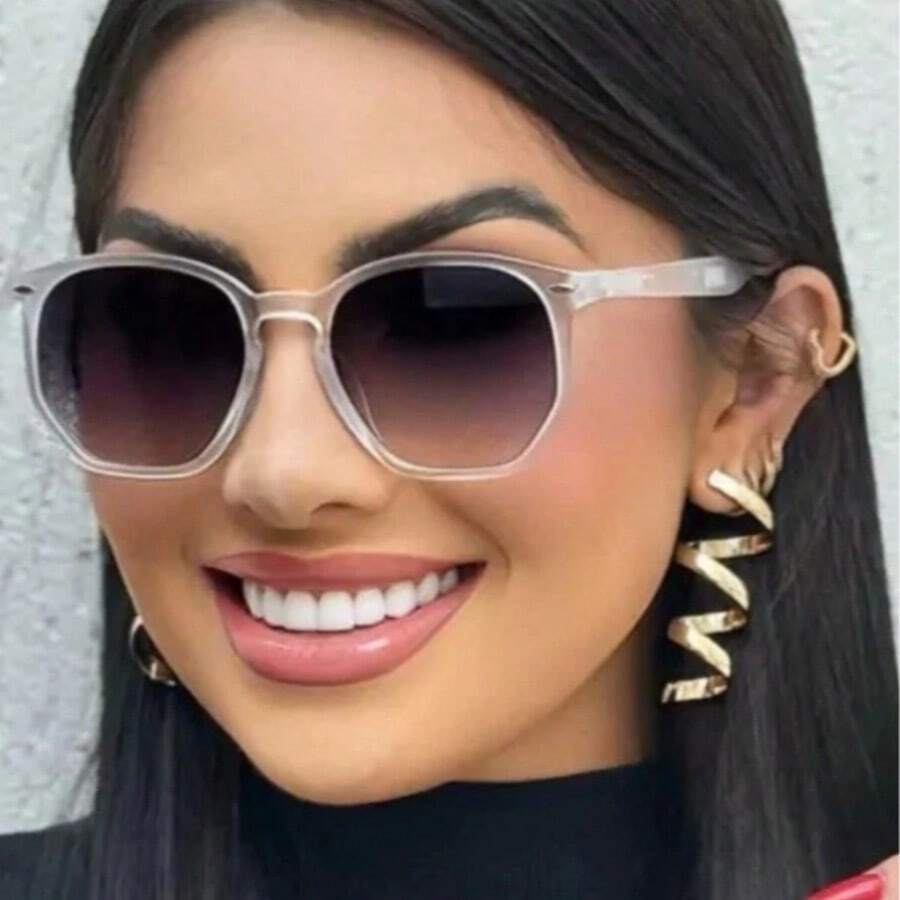 Women's Unisex Hexagonal  With  Protection, Fashion 2025 In Acetate - Clear - View 1