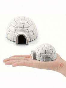 Miniature Figurines, Micro Landscape Decoration, Lifelike Ice House Model Realistic Figures, Suitable For Winter Wonder, Garden Or Home Decoration, Winter Wonder Decoration, Party Gift, Best Winter Gift For Friends, Figurines, Realistic Polar Figurines, Valentine'S Day Gifts