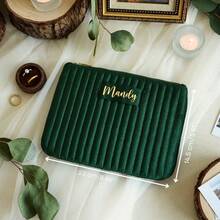 حقيبة مستحضرات التجميل المخصصة باسم، هدية لوصيفة العروس، هدية زفاف، حقيبة أدوات التجميل للسفر، كيس مستحضرات التجميل، هدية عيد ميلاد للمرأة، هدية عيد الأم - متعدد الألوان - مشاهدة 5