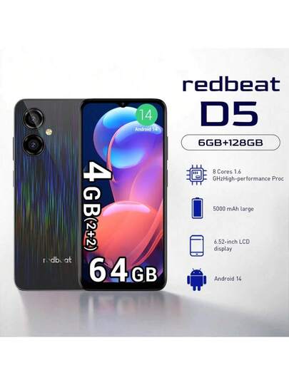 スマートフォン本体 redbeat D5 128GB +6GB RAM Amazon.com: Redbeat D5 Unlocked Android 14 Cell Phones 8-core 1.6