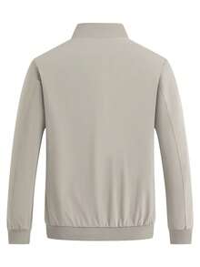 Alpha Camp 男士休闲商务风衣夹克，户外绅士简约风格，春秋季 - 卡其色 - 查看 2