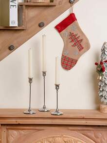 3/6/30pcs Vintage Silver Retro European Style Metal Candle Holders, Minimalist Decor For Wedding, Bar, Party, Living Room, Dining Room - Silver - View 10