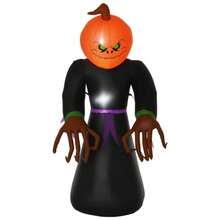 HOMCOM 7' Halloween LED Yard Decor Reaper Ghost Pumpkin, Blow Up Inflatable Outdoor Decoration, Waterproof