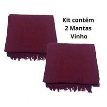Kit Of 2 Blankets For Giant Luxury Sofa 120x210 Decorative Protective Sofa Cover - 酒紅色 - 查看 1