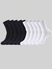5pcs/10pcs/20pcs Couple Sports & Casual Crew Socks, Suitable For Daily Wear, Indoor & Outdoor, Fall