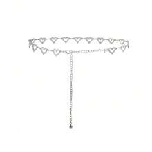 1pc Fashionable Heart Crystal Waist Chain Metal Woven Belt, Suitable For Women In Summer Fall, Autumn, Halloween
