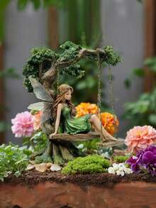 Viral Fairy Swing Garden Stake! Acrylic Outdoor Decor – Enchanted Wedding & Lawn Ornament | No Battery Needed, Year-Round Whimsical Vibes