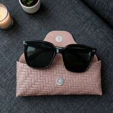 Woven Pattern Multicolor Eyeglass Case, Crafted With Exquisite Weaving Technique Presenting Unique Textured Patterns, Available In Black, Pink, Red And More, Securely Holds Glasses, Compact And Fashionable, Provides Thoughtful Protection For Eyewear