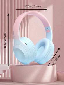 AKKHOO Wireless Bluetooth 5.0 Headphones, Jerry, Long Battery Life, Wireless Gaming Headset - gradient pink - View 6
