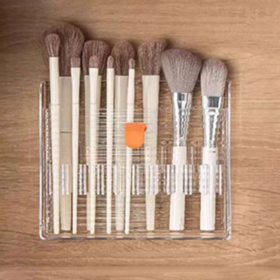 Wall-Mounted Lipstick Organizer Holder Multi-Compartment Makeup Brush Lipstick Holder For Home Vanity Bathroom