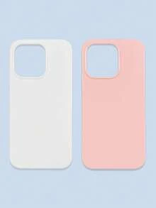 Bộ 2 ốp lưng điện thoại tối giản màu trơn, hồng và trắng, tương thích với iPhone 16, 16 Pro Max, 16 Pro, 16 Plus và các dòng điện thoại Galaxy. - Nhiều màu - Xem 32