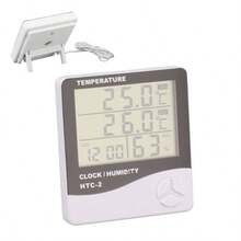Termmetro Higrmetro, Medidor Digital de Temperatura Y Humedad de Alta Precisin con Reloj Despertador, Medidor Electrnico de Sobremesa de Temperatura Y Humedad para Sauna - inicial - Ver 7
