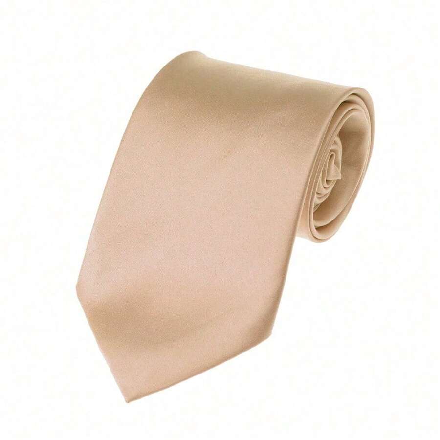 New Hot ! Solid Color Plain Classic Necktie Men's Tie,ZXCFTE - 43-桃子 - 查看 1