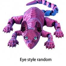 1pc 3D Printed Hairless Cat Statue, Bendable Body Sphinx Cat Model, Artistic Home Decoration, Suitable For Bedroom, Living Room, Office Collection, Plastic Material - Multicolor - View 9