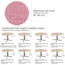 ORYX Round Oilcloth Tablecloth Red Checkered Waterproof Stain-Resistant PVC Ø140 Cm. Indoor And Outdoor Use - Red and White - View 5