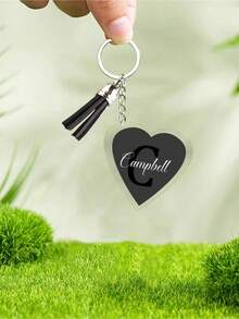 定制流苏钥匙扣 | 姓名首字母和名字 | 礼物 | 教师、朋友、家人、婚礼、派对、个性化亚克力，情人节、周年纪念和婚礼的完美礼物 | 情人节礼物，送给爱人的创意礼物，家庭和谐 - 多色 - 查看 7