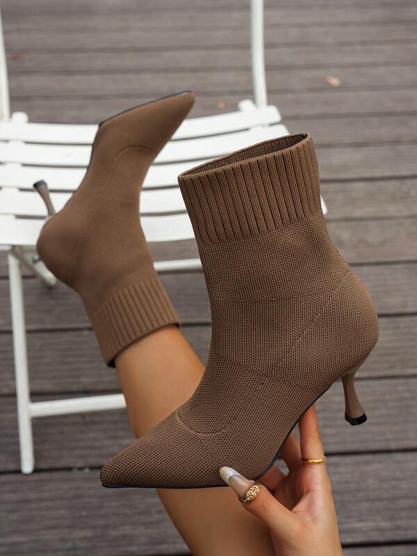 Damen Ankle Boots, Neue 2025 Elastik Stiefel, Spitze Schlank Stiefel, Komfortabel & Sexy, Vielseitige Straßen-Stil Stiefel für Herbst/Winter