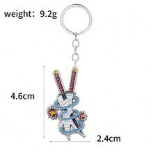 1 件动漫日本刀剑武器钥匙扣金属珐琅别针背包配件礼物送给粉丝 - 彩色 - 查看 15