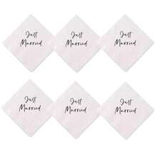 25 Stücke/Packung, Serviettenset "Just Married", Hochzeits-Party Dekorations-Artikel, Verlobungsfeier Tischzubehör, Junggesellenabschied Geschirr, Geburtstags-Party Artikel, Geburtstaggeschenk, Party-Dekorations-Artikel, Hochzeitsdekoration, Hochzeits-Zubehör, Weihnachten - Weiss - Übersicht 5