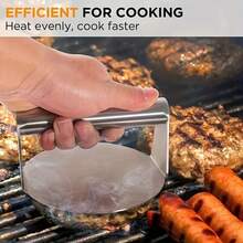 Stainless Steel Hamburger Press, Round Meat Patty Mold Non-Stick, Even Heat Distribution, Easy To Clean For Grilling And Cooking Meat Press, Burger Mold Suitable For Kitchens, Restaurants, Camping BBQs, Street Food Stalls.It's The Perfect Choice For Christmas And Halloween Parties And Gatherings.