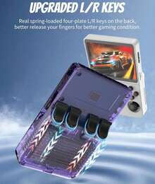 R36s Retro Gaming Console 3.5 Inch 21000+ Games Retro Handheld Game Console, Video Game Console With Dual Stylem Linux/Garlic Supports & Dual 3D Joysticks -128G -Purple - 紫色 - 查看 3