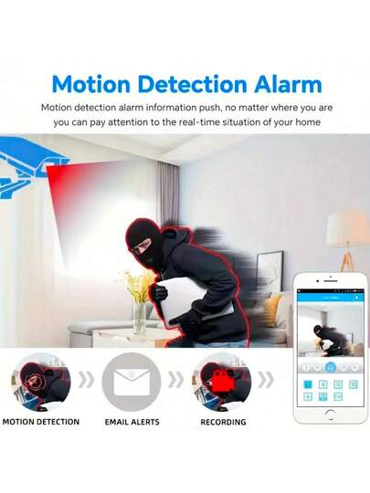 1/2/ 1080P HD Slimme WIFI Camera, Home Security Camera Monitor, 360° Panoramic View, Night Vision, Support PTZ Control Zoom, Two Way Audio, AI Motion Detection Alarm Wireless Indoor Outdoor view 10