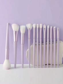 12支紫色化妆刷套装 – 专业粉底刷、腮红刷、修容刷、眼影刷、散粉刷和细节刷，打造完美妆容，化妆刷套装，化妆刷套装，化妆刷套装，全套化妆刷，化妆刷套装，全套化妆工具，化妆刷套装，化妆刷套装，化妆礼盒套装 - 紫色 - 查看 2